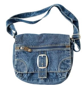 Bolso de Hombro Denim Vintage Bolsillo Frontal Cremallera Jean Retro Cartera Boho Bolso de Mano Años 90’s Y2K - Imagen 1 de 8