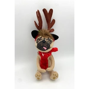 Annalee 5 Zoll Cozy Pug Hund Rentier Stofffigur 2012 neu mit Etikett - Bild 1 von 14