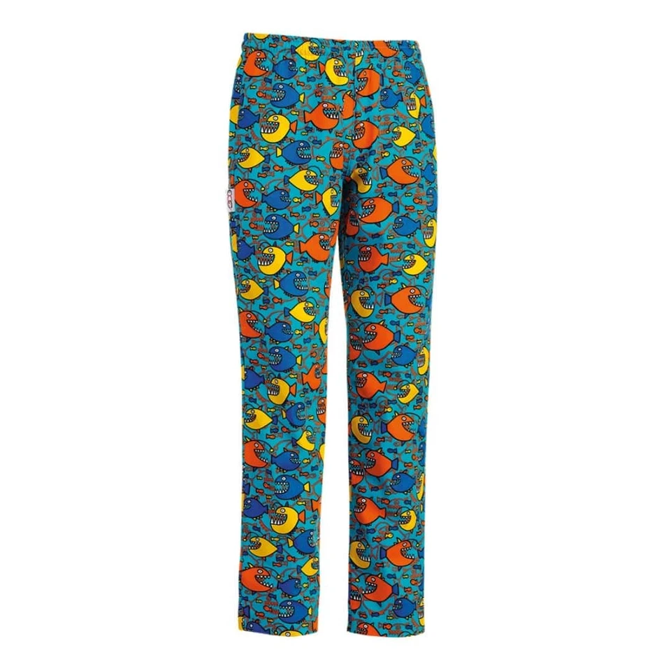 Pantalone Cuoco Coulisse Shark Turchese con Elastico - EGOCHEF - Pizzaiolo - Immagine 1 di 2