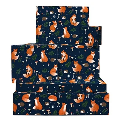  Papel de envolver Halloween - (6x) hojas de papel de envolver azul marino - para niños niñas -  Foto 1 de 4