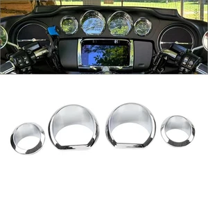 Chrome Gauge Bezel Trim Ring Kit For Harley Touring Electra Street Glide 14-23 - Picture 1 of 12