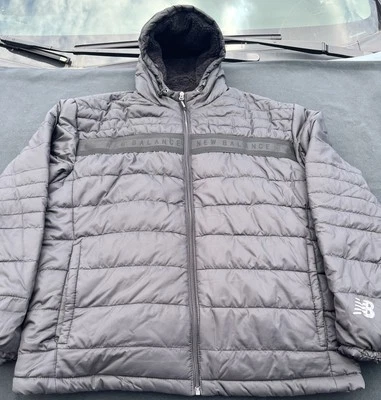 New Balance Mens Puffer Jacket Coat Black Full Zip Solid Size XXL - Image 1 of 4