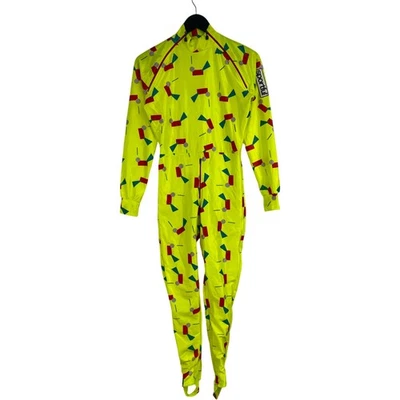 Sportful Ski Suit Vintage Geometric Pattern Bright Yellow Mens Small - Image 1 of 4