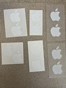 12 autocollants Apple authentiques logo ordinateur autocollant blanc transparent 2” 2,25” neuf - Photo 1/5