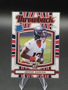 2025 Donruss Jahdae Barron Throwback Rated Rookie RC Denver Broncos #24 - Picture 1 of 2