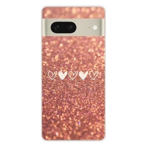 Coque en silicone imprimée compatible Google Pixel 7 Paillettes coeur - Photo 1 sur 6