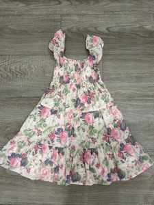 LoveShackFancy Pink Floral Midi Girls Dress 3-4 Years - Picture 1 of 3