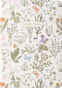 2025-2026 18 Monate Leinen botanisch gebunden Planer monatlich wöchentlich Seiten  - Bild 1 von 12
