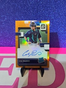 Cal Raleigh 2022 Donruss Optic Orange Prizm Autograph /100 Rated Rookie Mariners - Picture 1 of 7
