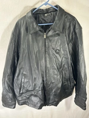 Gear For Sports Black Leather Jacket Bomber Men’s Size 3x - Image 1 of 4