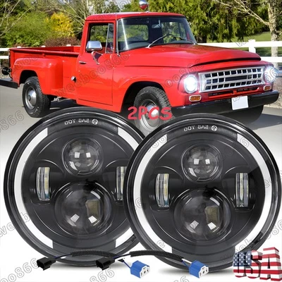 Faros redondos LED de haz alto/bajo para International Harvester serie R 2 piezas 7" Foto 1 de 4