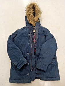 American Eagle Coat Womens LARGE Parka Faux Fur Hood Army Military - Picture 1 of 10