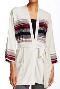 $248 NEW SOFT JOIE Miren Stripe Belted Cardigan Sweater SOFT SUMMER LAYER XS S - Picture 1 of 12