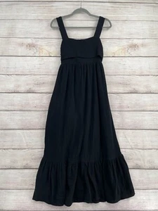Entro Square Neck Sleeveless A-Line Midi Dress Women's Size Small Black NEW - Picture 1 of 10