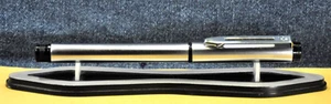 "Waterman" FORUM AGORA Chrome/Blаck&CT French Vtg c.1981's Fountain pen - Imagen 1 de 13