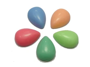 50 Mixed Pastel Color Flatback Resin Teardrop Cabochons 13X18mm - Picture 1 of 5