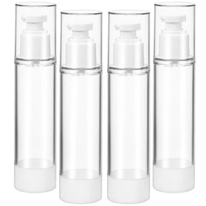 4 Pcs Lotion Bottle Travel Airless Pump Containers For Toiletries - Picture 1 of 11