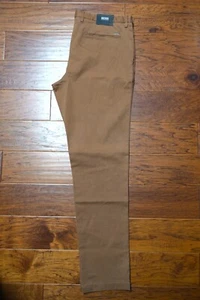 HUGO BOSS Hombre Kaito Corte Slim Elástico Algodón Marrón Chinos 38R Eu 54 - Imagen 1 de 9