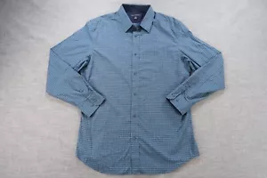 Camisa para hombre Banana Republic grande azul a cuadros elástica con botones - Imagen 1 de 7