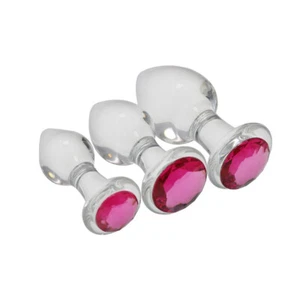 Crystal Glass Dildo - G-Spot Masturbation Massager Anal Butt Plug Sex Toys - Picture 1 of 10