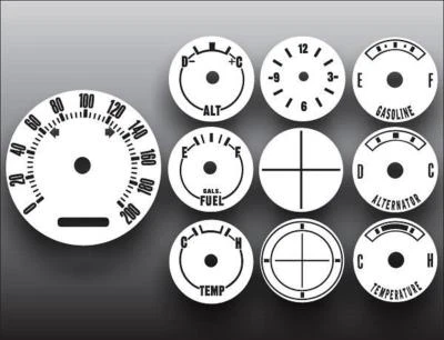 White Face Gauges for 1970-1974 Dodge Challenger METRIC KPH KMH Non-Rallye - Image 1 of 4