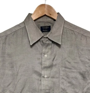 Gitman Bros. for Francos Men's 16/33 Button Front Shirt Gray/Brown Geometric euc - Picture 1 of 5