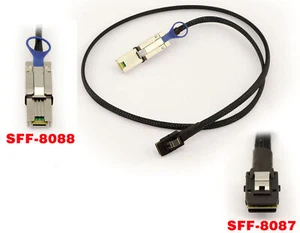 MiniSAS Kabel SFF-8088 auf SFF-8087 - LÄNGE 1M - Bild 1 von 1