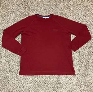 Columbia Mens Long Sleeve Shirt Omni-wick Red Size Large Waffle Stitch - Picture 1 of 4