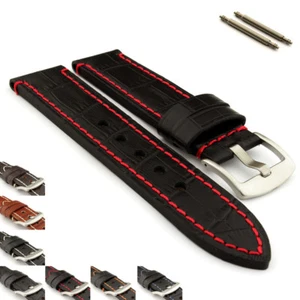 Echt Leder Uhrenarmband Band Federstege 20 22 24 Kroko Grand Panor MM - Bild 1 von 8