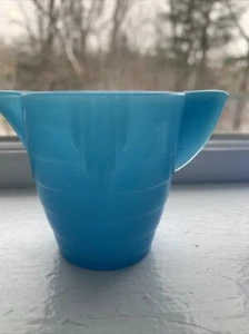 Vintage Akro Agate Concentric Rib Blue Childs Creamer Art Deco - Picture 1 of 5
