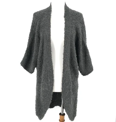 Cotton On Sweater Womens Medium Gray Cardigan Wool Blend Open Front 3/4 Sleeve - Imagem 1 de 4