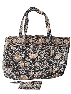 Vera Bradley Grand Tote Set Extra Large with coin purse Morgan Cafe Latte New - Image 1 of 4