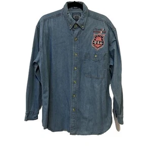 Real Good Denim by AllSport Mens L Denim Shirt Embroidered TeamUSA Baseball Club - Picture 1 of 8