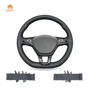 MEWANT Funda de volante de cuero sintético en relieve para Volkswagen VW Golf 7 Sportsvan Polo 5 - Imagen 1 de 10