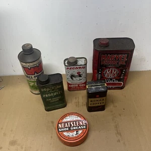 Vintage Lot Of 6 Metal Product Containers - Picture 1 of 5