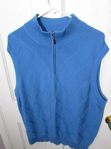 Brooks Brothers Blue Silk St. Andrews Links Golf Sweater Vest Mens XL - Picture 1 of 11