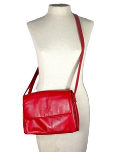 Giani Bernini rote Leder Umhängetasche weich glatt 5+ Taschen ** geringe Gebrauchsspuren - Bild 1 von 23