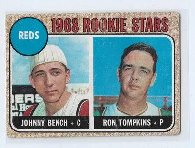 1968 Topps - 1968 Rookie Stars Джонни Бенч, Рон Томпкинс #247 - Изображение 1 из 2