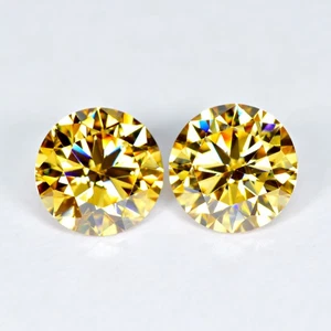 1.91Ct (2Pcs) Twin Pair_Incredible Sparkles Golden Yellow Moissanite_Top Quality - Bild 1 von 1