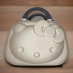 Hello Kitty Cosmetic Large  Makeup Travel Carry On Hard Shell Bag Case - Picture 1 of 11