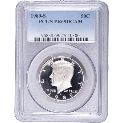1989-S 50C Kennedy Proof Clad Half Dollar ~ PCGS PR69DCAM - Image 1 of 2