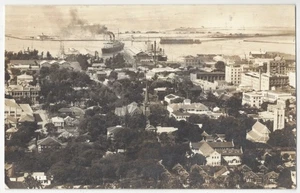 Honolulu 1920, Hawaii - FOTO REAL Ciudad y puerto, barcos - Postal vintage - Imagen 1 de 2