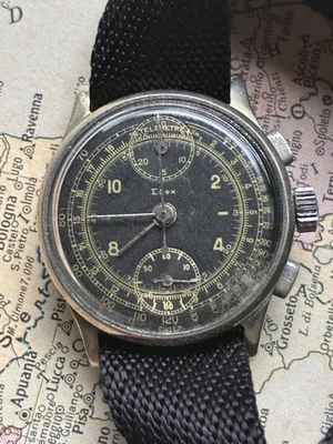 Impresionante Cronógrafo Vintage “EDOX” ACERO INOXIDABLE Venus 170 Telémetro Años 40 Foto 1 de 4