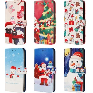 For Google Pixel 8 Pro 8A 9A 7A 6A 9 8 7 6 Christmas Leather Wallet Phone Cover - Picture 1 of 18