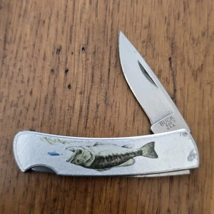 BUCK KNIVES 525 GENTLEMAN'S KNIFE LOCKBACK PLAIN EDGE LARGEMOUTH BASS - Picture 1 of 6
