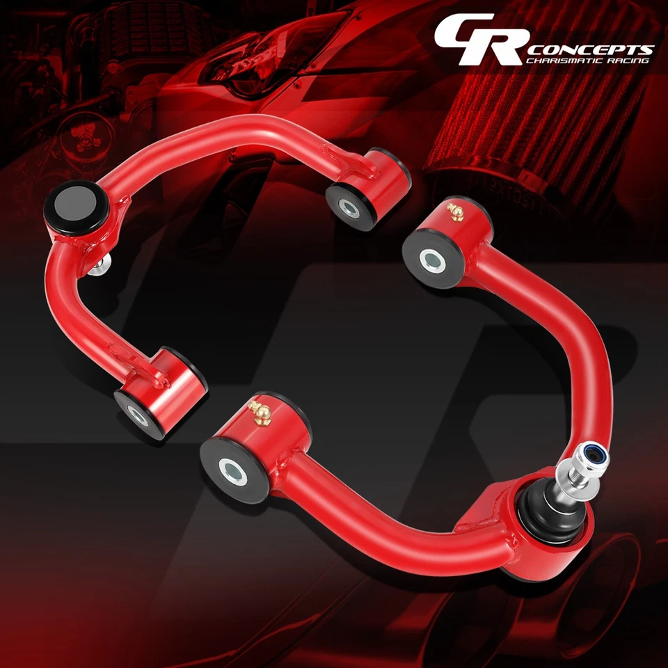 PAR DE BRAZOS DE CONTROL SUPERIORES DELANTEROS TUBULARES ROJOS 2-4" PARA EXPEDITION MARK LT 2006-2022 Foto 1 de 4