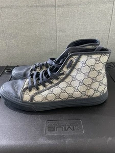 Scarpe sneakers Gucci GG Brooklyn California High Top pelle logo monogramma tela - Foto 1 di 12