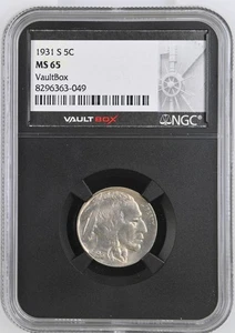 1931-S Buffalo Nickel – NGC MS 65 – VaultBox - Picture 1 of 2