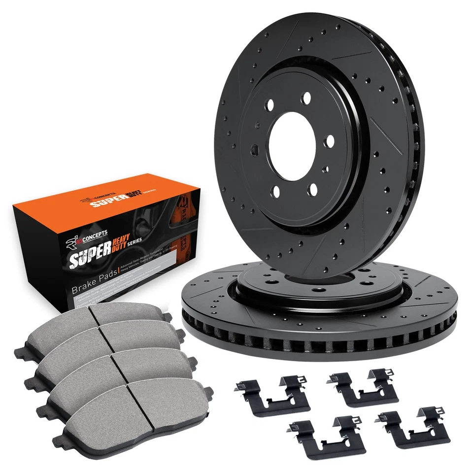 For AM General Hummer 96-01 Drilled & Slotted Rear Brake Kit w Super Duty Pads Foto 1 de 2