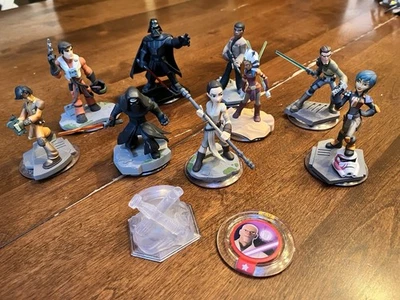 Disney Infinity 3.0 Star Wars Figures Kylo Ren, Poe, Rey, Darth Vader - Image 1 of 4